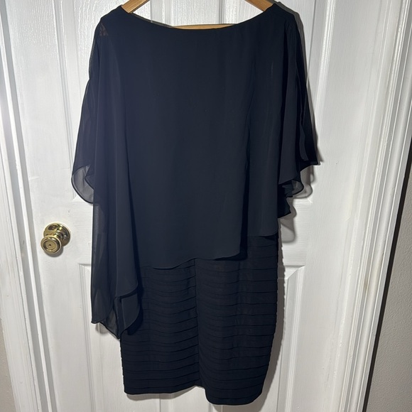 Scarlett Black Lined Draped Night Out Dress Women's Size 16 Formal draped layer - Picture 2 of 8